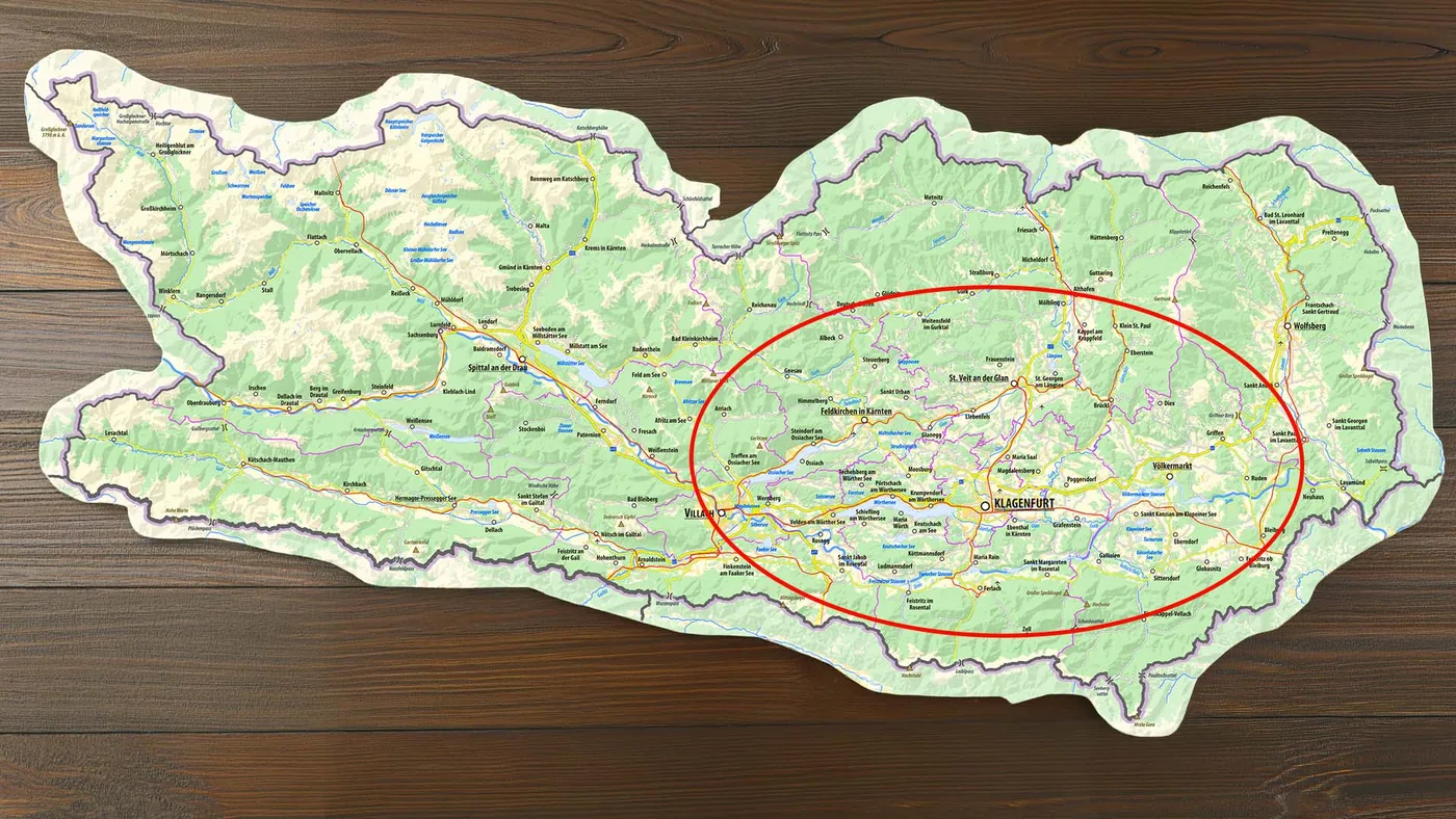 Einsatzgebiet von Garten Gerald rund um Villach, Klagenfurt, Völkermarkt, St. Veit an der Glan und Wolfsberg